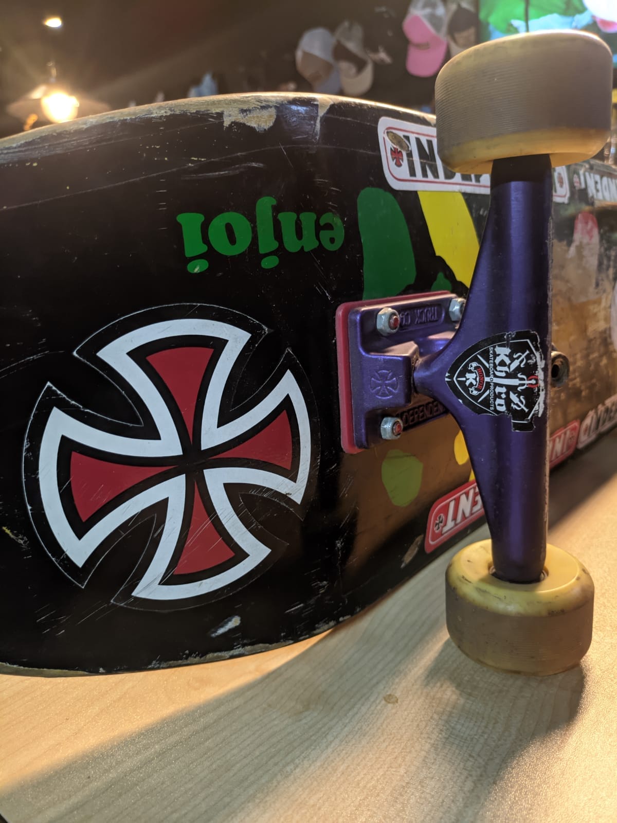 Another view of Kyle's old skateboard