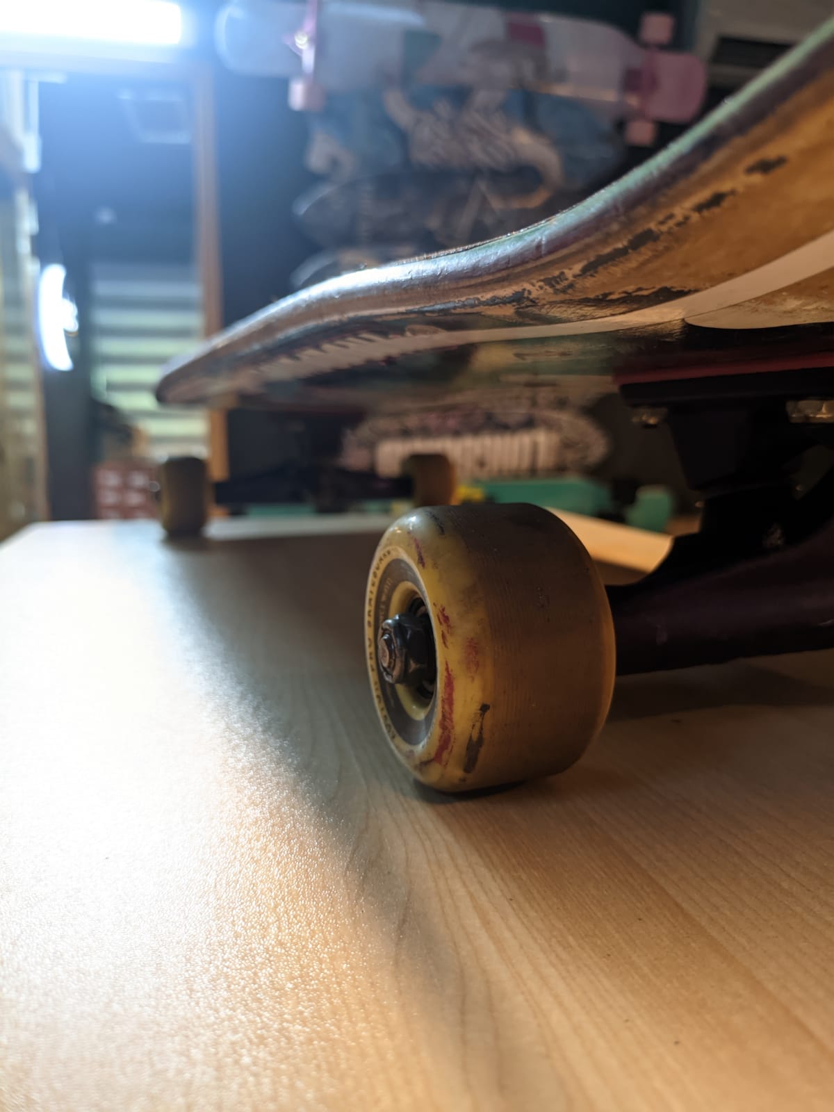 Left side of Kyle's old skateboard