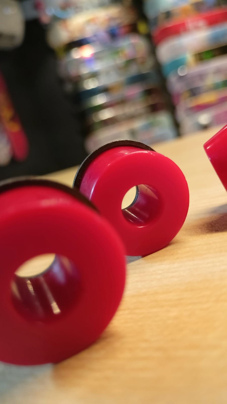 The stiffer bushings are for those who prefer stable rides and rigid trucks.